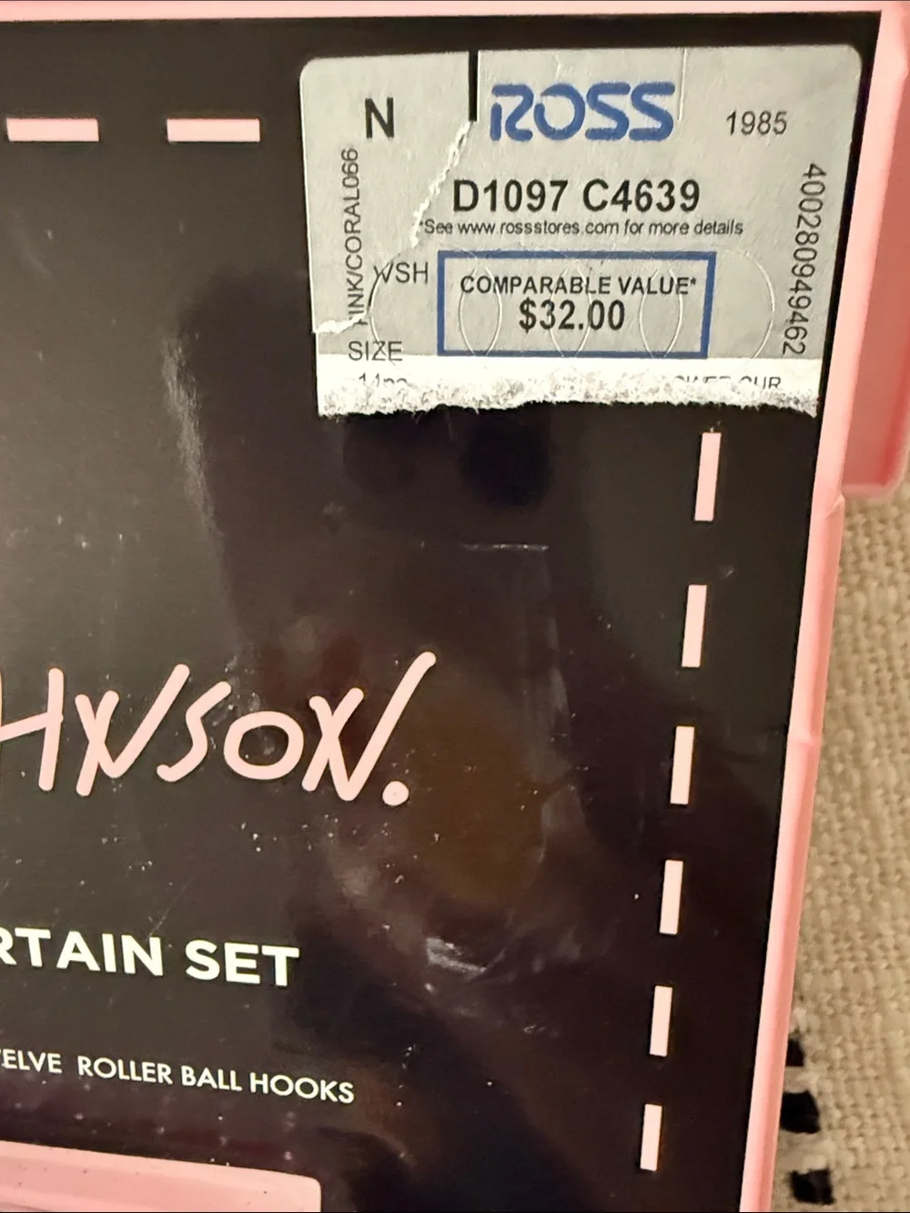 Betsey Johnson Pink and White Butterfly Shower Curtain Set